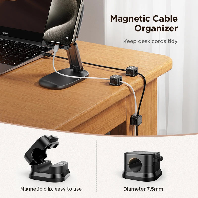 Magnetic Cable Clips – Adjustable Cord Organizer & Desk Wire Holder