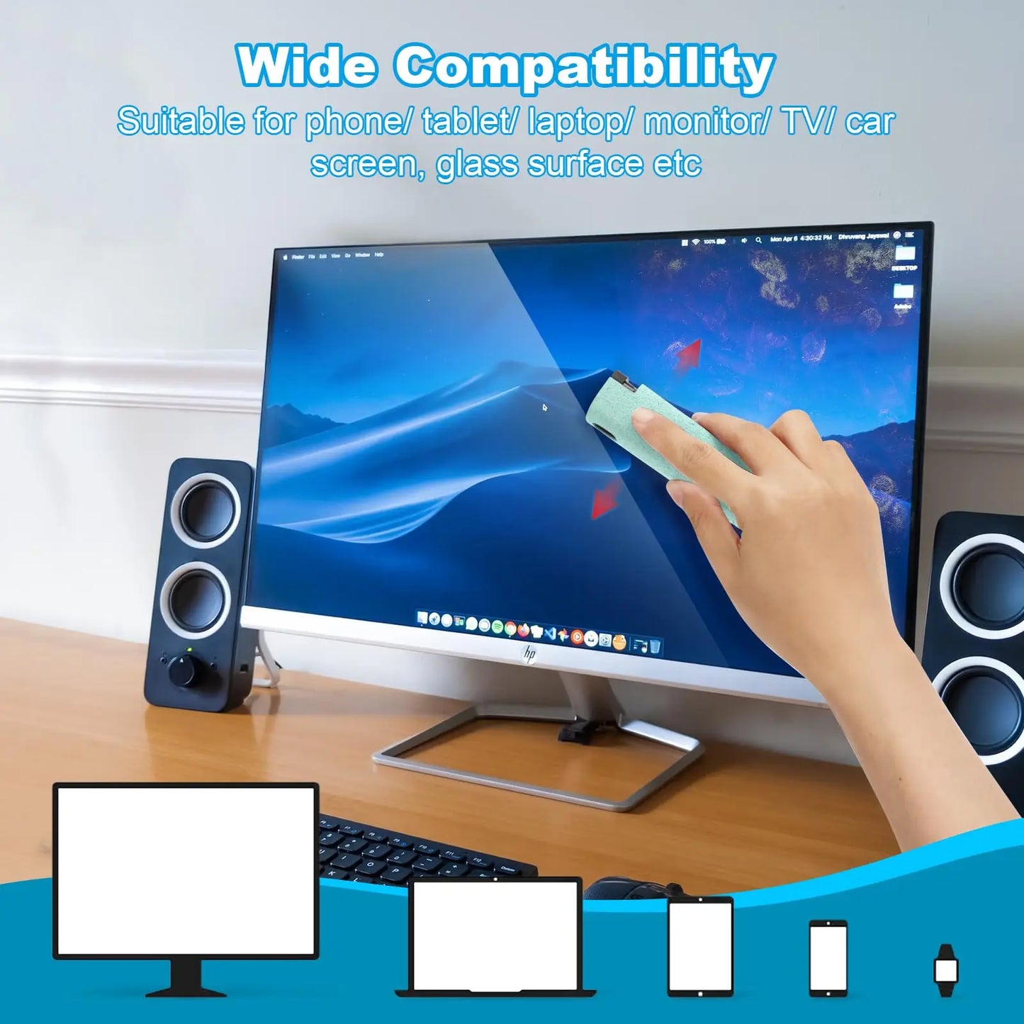 Portable 2 in 1 Phone Screen Cleaner With Spray Nozzle & Microfiber Cleaner Cloth 