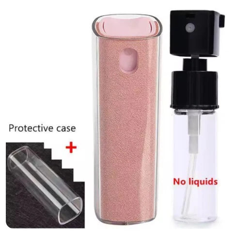 Portable 2 in 1 Phone Screen Cleaner With Spray Nozzle & Microfiber Cleaner Cloth 