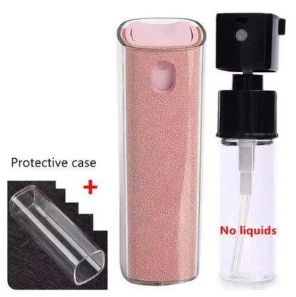Portable 2 in 1 Phone Screen Cleaner With Spray Nozzle & Microfiber Cleaner Cloth 