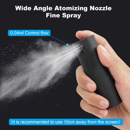 Portable 2 in 1 Phone Screen Cleaner With Spray Nozzle & Microfiber Cleaner Cloth 